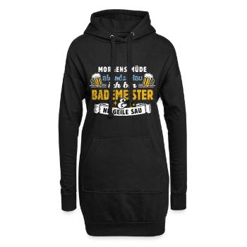 Morgens müde abends blau - Bademeister - Hoodie-Kleid - Schwarz - Vorne