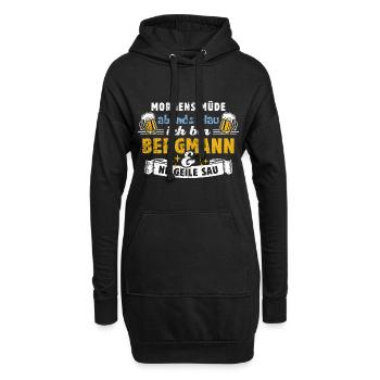 Morgens müde abends blau - Bergmann - Hoodie-Kleid - Schwarz - Vorne