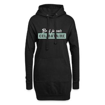 je suis célibataire. t shirt pour célibataire - Sweat-shirt à capuche long Femme - noir - Devant