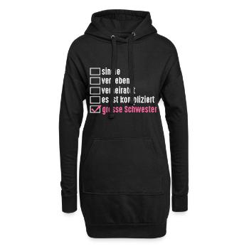 Geschwister Familie Schwestern Schwester - Hoodie-Kleid - Schwarz - Vorne