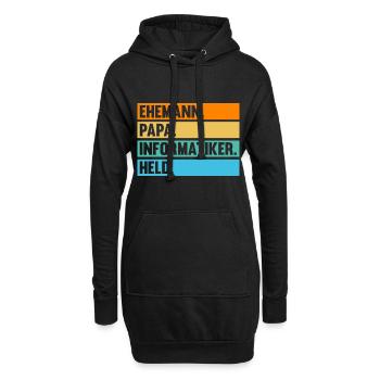 Papa Vater Informatik Programmierer Informatiker - Hoodie-Kleid - Schwarz - Vorne