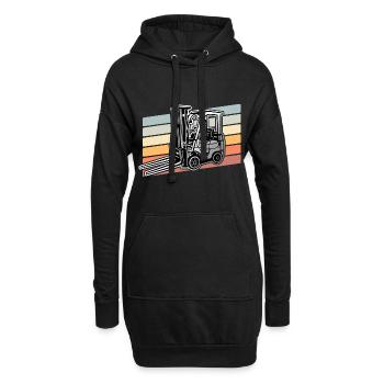 Gabelstapler Stapler - Hoodie-Kleid - Schwarz - Vorne