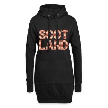 Schottland Tartan Schriftzug Dudelsack Highlands - Hoodie-Kleid - Schwarz - Vorne