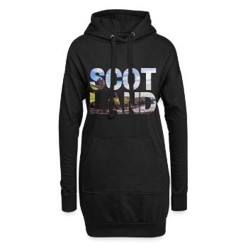 Schottland Tartan Schriftzug Dudelsack Highlands - Hoodie-Kleid - Schwarz - Vorne
