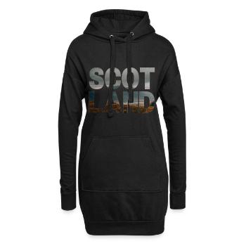 Schottland Tartan Schriftzug Dudelsack Highlands - Hoodie-Kleid - Schwarz - Vorne