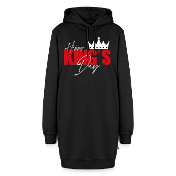 Happy king's day. Fête des rois. Roi pour un jour. - Sweat-shirt à capuche long Femme - noir - Devant