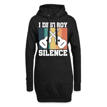 Gitarre retro - Hoodie-Kleid - Schwarz - Vorne