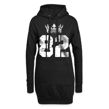 82 Couronne numérique - Sweat-shirt à capuche long Femme - noir - Devant