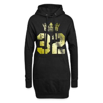 32 Couronne numérique - Sweat-shirt à capuche long Femme - noir - Devant