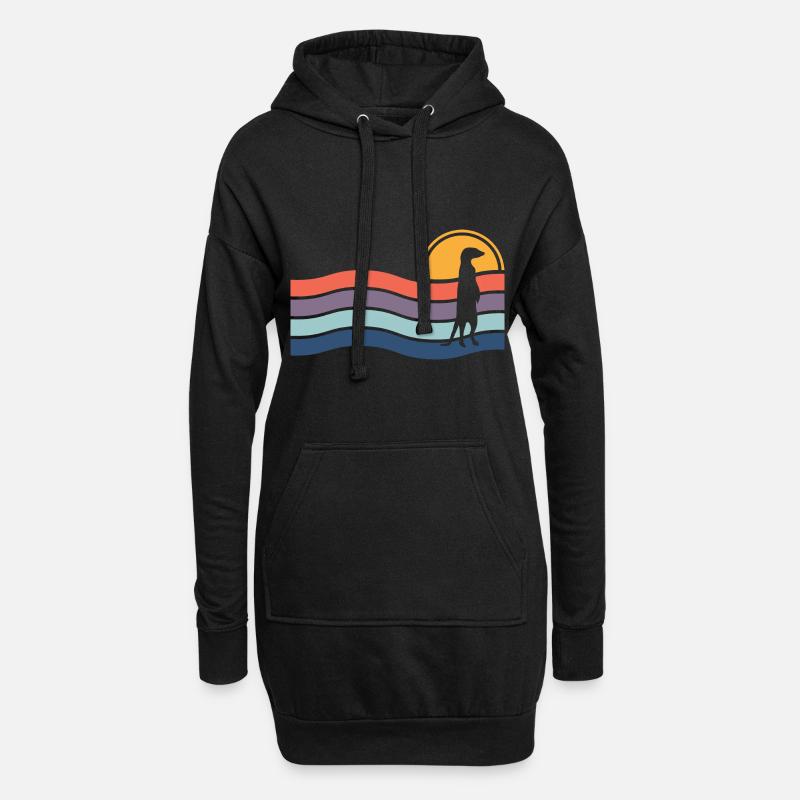 Erdmännchen - Hoodie-Kleid - Schwarz