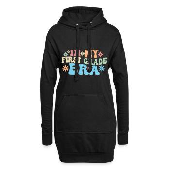 Dans ma première année, premier jour d’école - Sweat-shirt à capuche long Femme - noir - Devant
