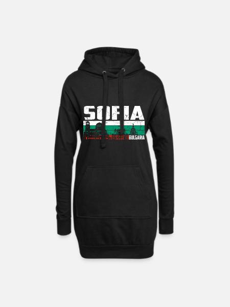 Sofia Bulgarien - Hoodie-Kleid - Schwarz
