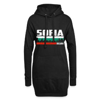 Sofia Bulgarien - Hoodie-Kleid - Schwarz - Vorne