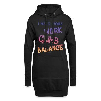 Klettern - Hoodie-Kleid - Schwarz - Vorne