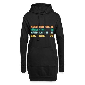 Siebzig Siebzigster 70 Jahre Geburtstag - Hoodie-Kleid - Schwarz - Vorne