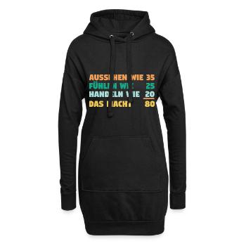 Achtzig Achtzigster 80 Jahre Geburtstag - Hoodie-Kleid - Schwarz - Vorne