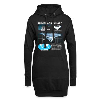 Buckelwal Datenblatt - Hoodie-Kleid - Schwarz - Vorne