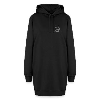 Dinosaurier - Hoodie-Kleid - Schwarz - Vorne