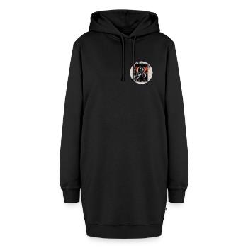 Feuerflügel Totenkopf Rocker - Hoodie-Kleid - Schwarz - Vorne