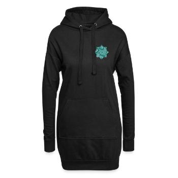 Étoiles - peintes à la main par Martina Eßer - Sweat-shirt à capuche long Femme - noir - Devant