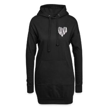 Nana – Kleines Herz-Grafik (Individuelle Farbe) - Hoodie-Kleid - Schwarz - Vorne