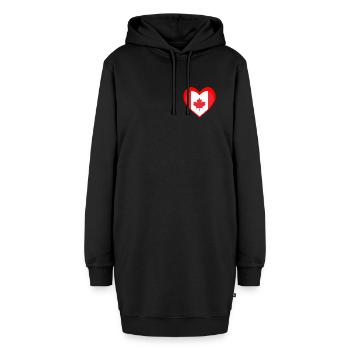 Red Maple Heart – Wahrer kanadischer Stolz - Hoodie-Kleid - Schwarz - Vorne
