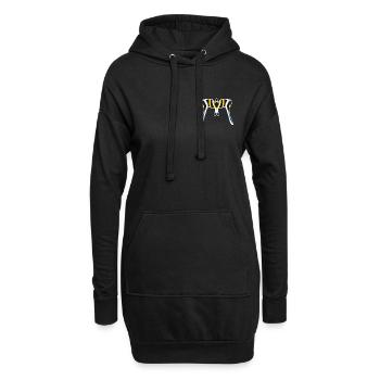Manta Néon Noir Jaune - Sweat-shirt à capuche long Femme - noir - Devant