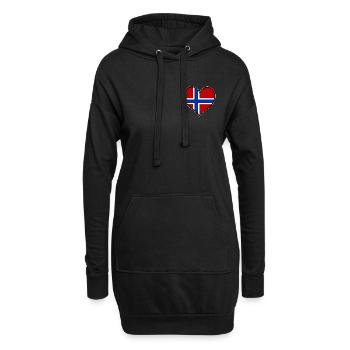 Drapeau du cœur de Norvège utilisé - Sweat-shirt à capuche long Femme - noir - Devant