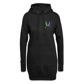 Papillon rétro vintage - Sweat-shirt à capuche long Femme - noir - Devant