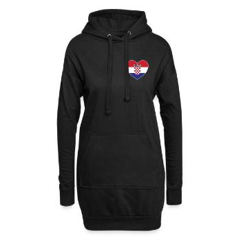 Kroatien Flagge Herz - Hoodie-Kleid - Schwarz - Vorne