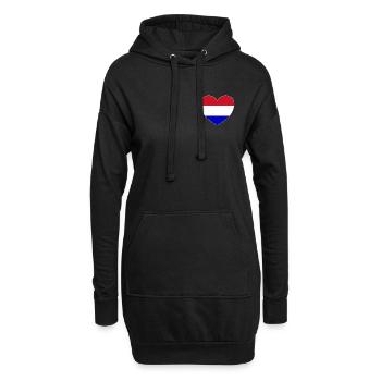 Holland Flagge Herz - Hoodie-Kleid - Schwarz - Vorne