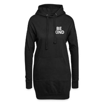 Be kind slogan plain - Sweat-shirt à capuche long Femme - noir - Devant