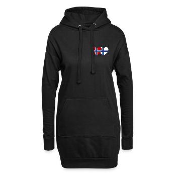 Norvège Finlande Flag Coeur - Sweat-shirt à capuche long Femme - noir - Devant