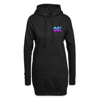 100 Hundert - Prozent - FOKUS LEISTUNG - Hoodie-Kleid - Schwarz - Vorne