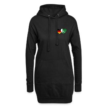 Deutschland Pakistan Flagge Herz - Hoodie-Kleid - Schwarz - Vorne