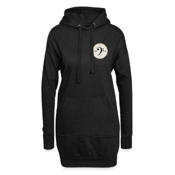 Bassschlüssel auf patch - Hoodie-Kleid - Schwarz - Vorne