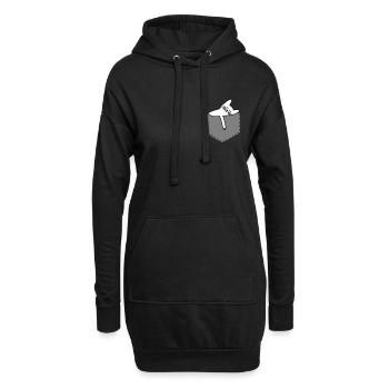Cat in the bag - Hoodie-Kleid - Schwarz - Vorne