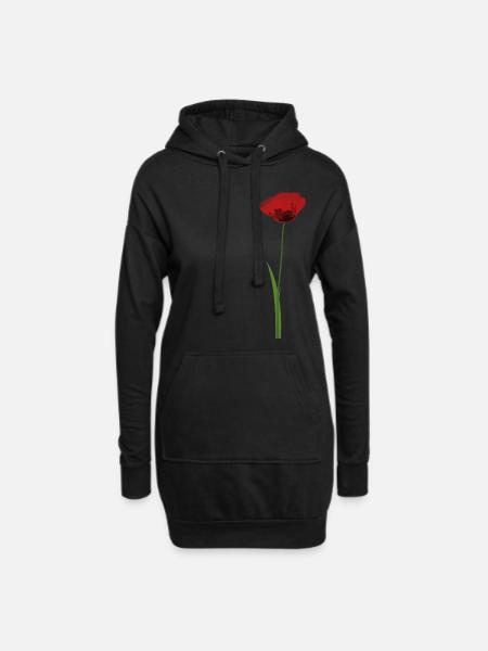 Mohn - Hoodie-Kleid - Schwarz
