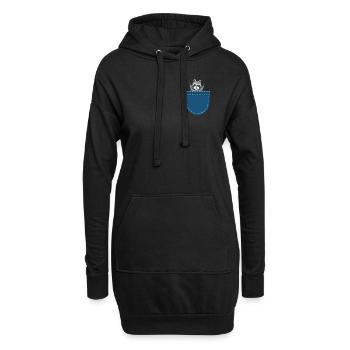 Waldtier Trash Panda Geschenk Brusttasche Waschbär - Hoodie-Kleid - Schwarz - Vorne