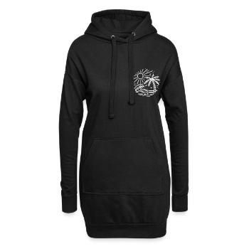 Strand mit Meer Motiv Geschenk Idee weiß - Hoodie-Kleid - Schwarz - Vorne