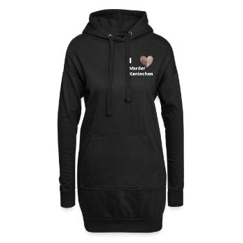 Marderkaninchen - Hoodie-Kleid - Schwarz - Vorne