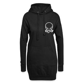 Kraken Tintenfisch Geschenk Idee weiß - Hoodie-Kleid - Schwarz - Vorne