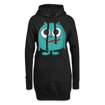 süßes Monster - Hoodie-Kleid - Schwarz - Vorne