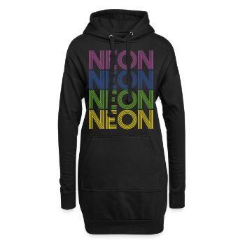 Neon Farben 80er Achtziger bunt Sommer Retro Idee - Hoodie-Kleid - Schwarz - Vorne