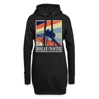 Roller Coaster Achterbahn - Retro Style Vintage - Hoodie-Kleid - Schwarz - Vorne