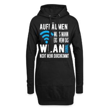 Wlan Signal Aufräumen - Hoodie-Kleid - Schwarz - Vorne