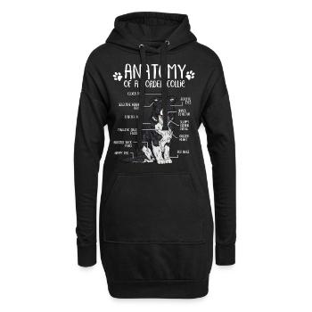 Anatomie Border Collie Hundehalter Geschenk - Hoodie-Kleid - Schwarz - Vorne
