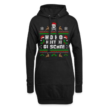 Ho Ho Hoit die Goschn! Weihnachten lustig Bayern - Hoodie-Kleid - Schwarz - Vorne