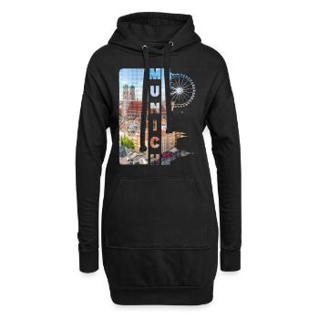 Munich Allemagne Ville Skyline Accueil Amour - Sweat-shirt à capuche long Femme - noir - Devant