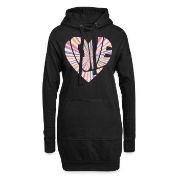 Buntes Liebesherz Cooles Geschenk für Männer Frauen & Kinder - Hoodie-Kleid - Schwarz - Vorne